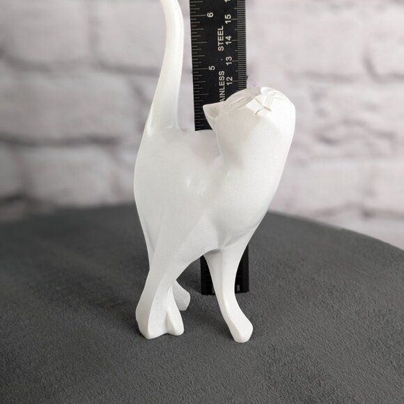 Ceramic white cat figurine - Picture 6 of 7